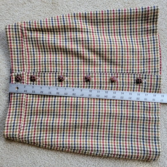 NWOT Talbots wool-blend houndstooth button skirt 19" long - Picture 6 of 9